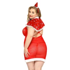 Costumescenter Plus Size Christmas Babydoll Sleepwear Dress Lingerie