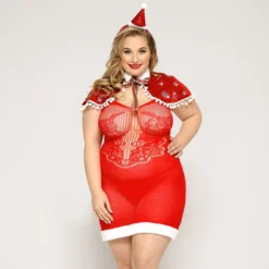 Costumescenter Plus Size Christmas Babydoll Sleepwear Dress Lingerie