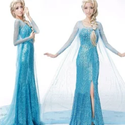 Costumescenter Womens Halloween Frozen Snow Queen Elsa Fancy Dress Costume Blue