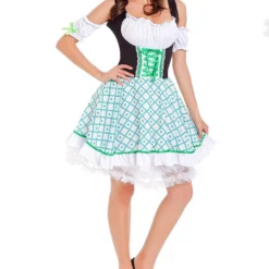 Costumescenter Sexy Cold Shoulder Beer Girl Halloween Costume With Apron Green 7 Costumescenter Sexy Cold Shoulder Beer Girl Halloween Costume With Apron Green