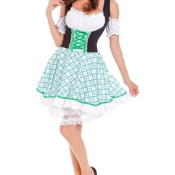 Costumescenter Sexy Cold Shoulder Beer Girl Halloween Costume With Apron Green 6 Costumescenter Sexy Cold Shoulder Beer Girl Halloween Costume With Apron Green