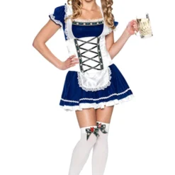 Costumescenter Womens Halloween Bavaria Oktoberfest Dirndl Beer Girl Costume Blue