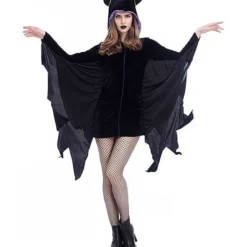 Costumescenter Batwing Long Sleeve Dress Vampire Devil Halloween Costume