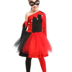 Costumescenter HALLOWEEN One Shoulder Harley Quinn Kids Costume