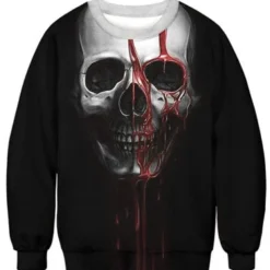 Costumescenter Creepy Bleeding Skull Halloween Sweatshirt Halloween Tops