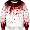 Costumescenter Halloween Tops Halloween Blood Splatter Sweatshirt Dark Red