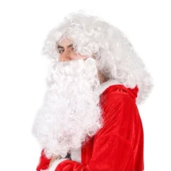 Costumescenter ACCESSORIES Funny Santa Claus Wigs With Big Beard For Christmas Cosplay White