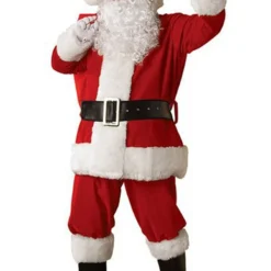 Costumescenter Best Warm Fur Christmas Mens Santa Claus Costume Red
