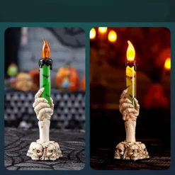 Costumescenter Skull Skeleton Halloween Candles LED Light Decor Prop Skeleton Costumes