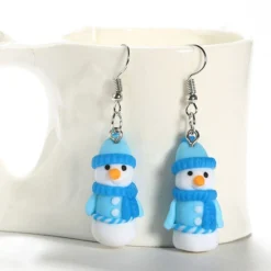 Cheap Costumescenter Store 42 Costumescenter Cute Fashion Handmade Christmas Snowman Dangle Earrings Blue ACCESSORIES