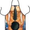 Costumescenter Party Cosplay Sexy Muscular Naked Man Print Halloween Apron Brown ACCESSORIES