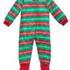 Costumescenter Baby Long Sleeve Striped Christmas Family Footie Pajama Light Green